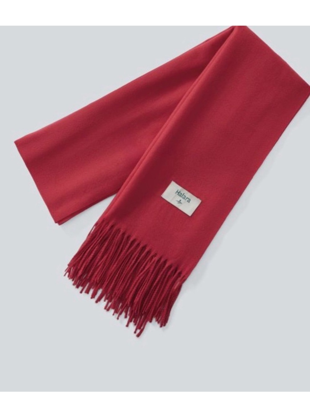 Halara NWOT Women Red Tassel Fringe Scarf Solid Soft Wrap Shawl Lightweight